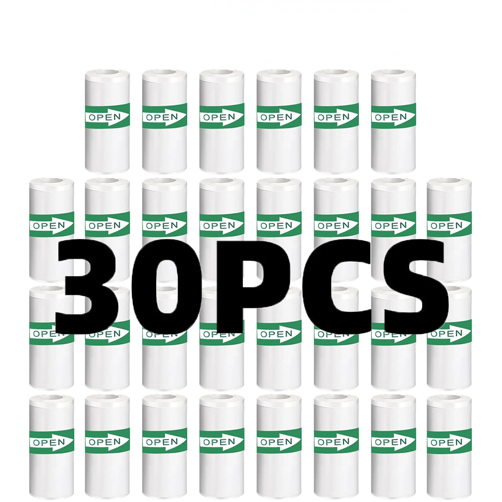 Heat Transfer Vinyl Roll - 30 Rolls 57*25mm Thermal Paper White