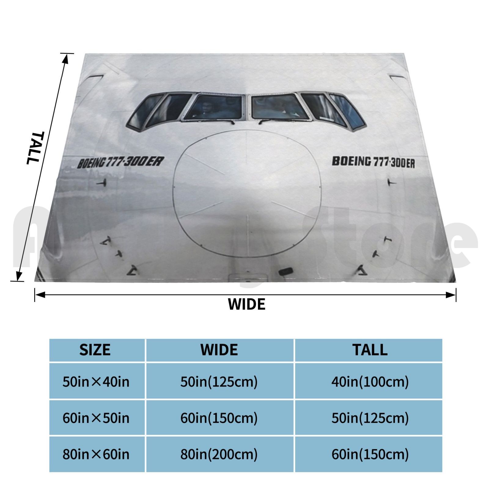 Boeing 777 Nose View Blanket F - Commercial Fabric Printing recension och pris