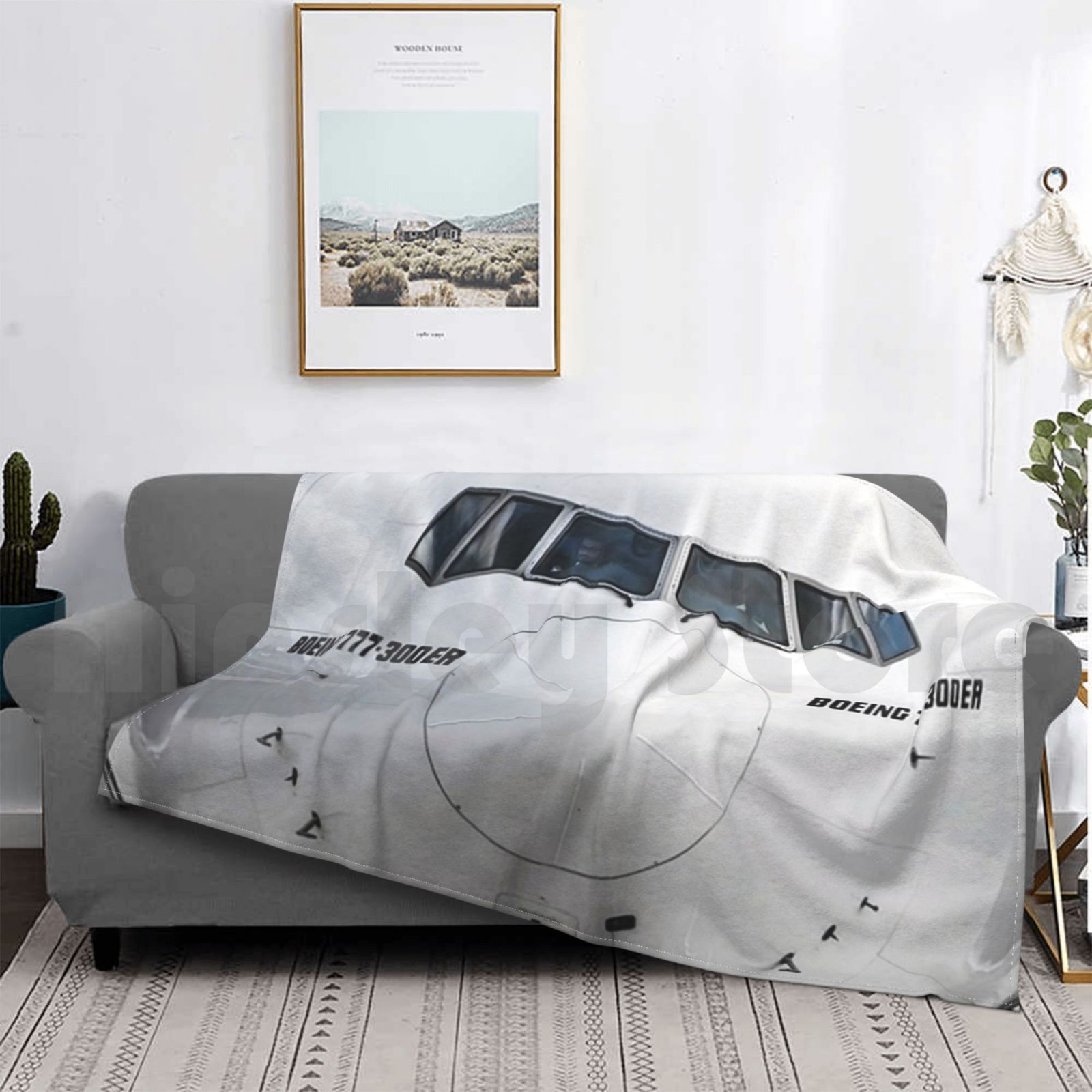 Boeing 777 Nose View Blanket F - Commercial Fabric Printing recension och pris